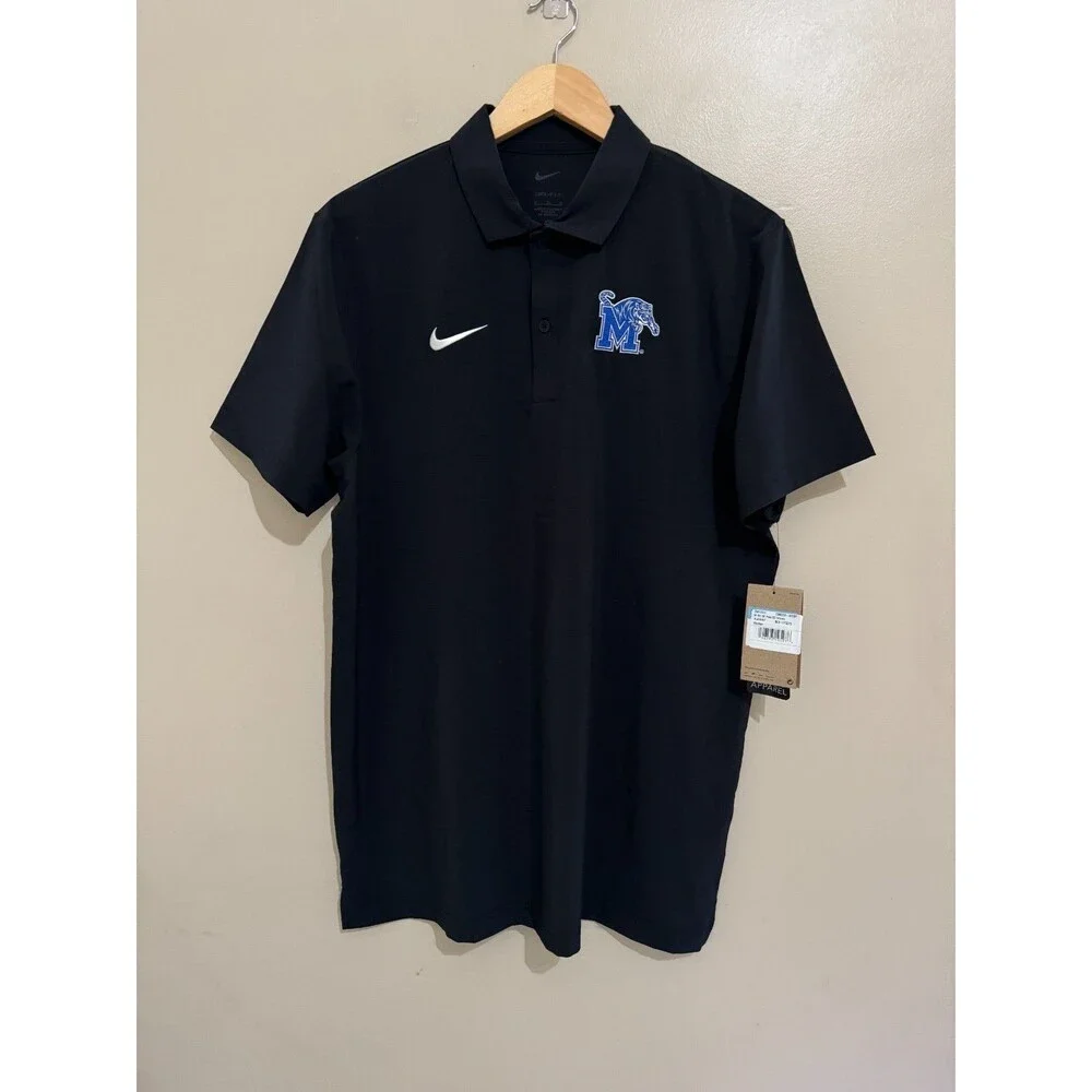 Nike Dri-FIT Memphis Tigers Basketball Team Issue Polo Shirt Black Men’s M NCAA